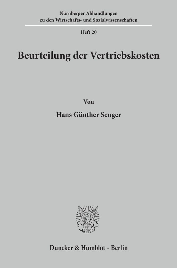 Beurteilung der Vertriebskosten.