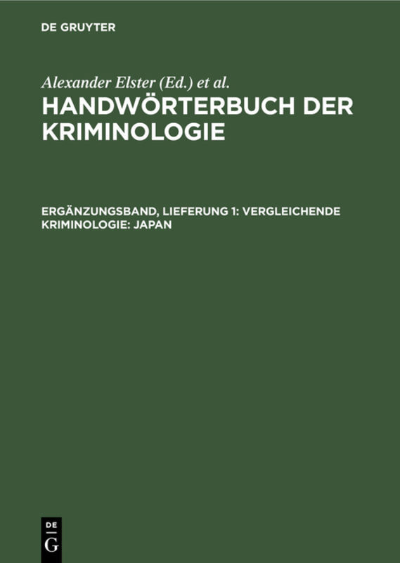 Vergleichende Kriminologie: Japan