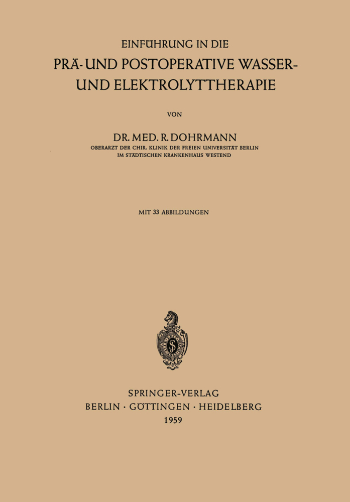 Einführung in die Prä- und Postoperative Wasser- und Elektrolyttherapie