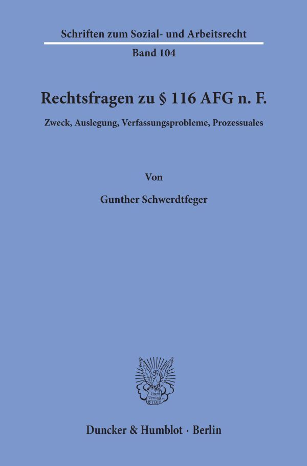 Rechtsfragen zu 116 AFG n. F.