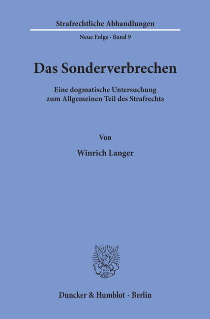 Das Sonderverbrechen.