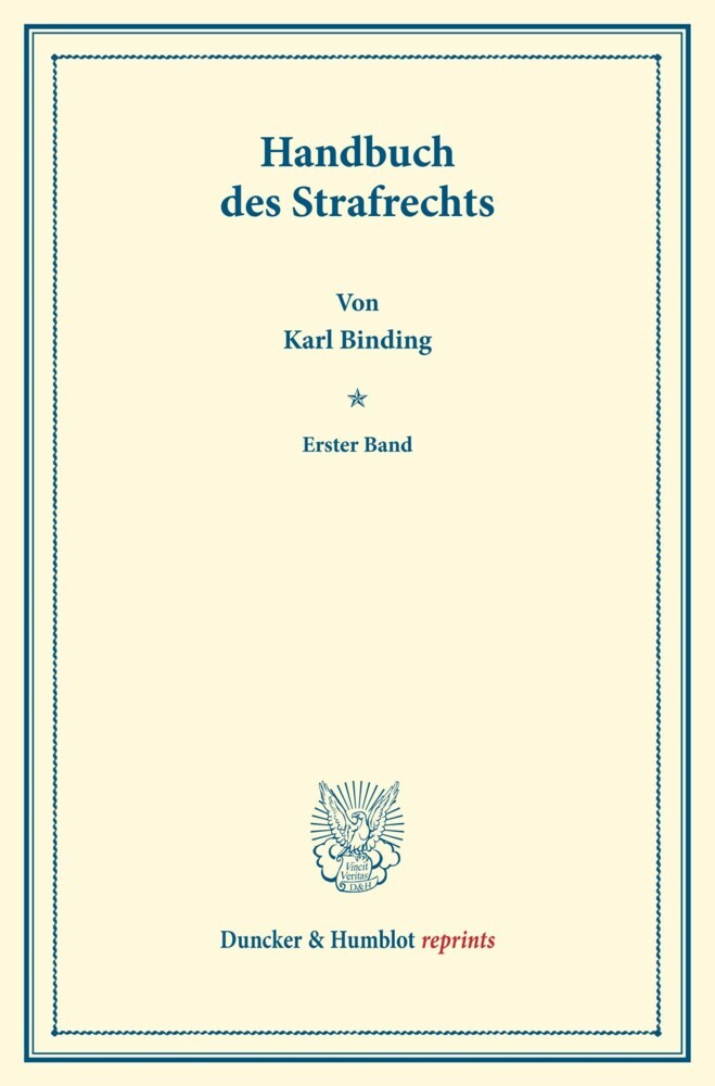Handbuch des Strafrechts.