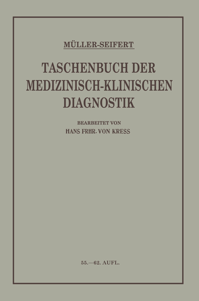 Taschenbuch der Medizinisch Klinischen Diagnostik