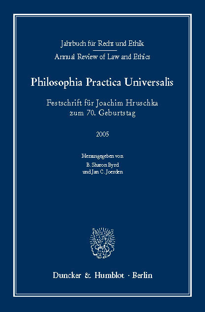 Jahrbuch für Recht und Ethik / Annual Review of Law and Ethics.