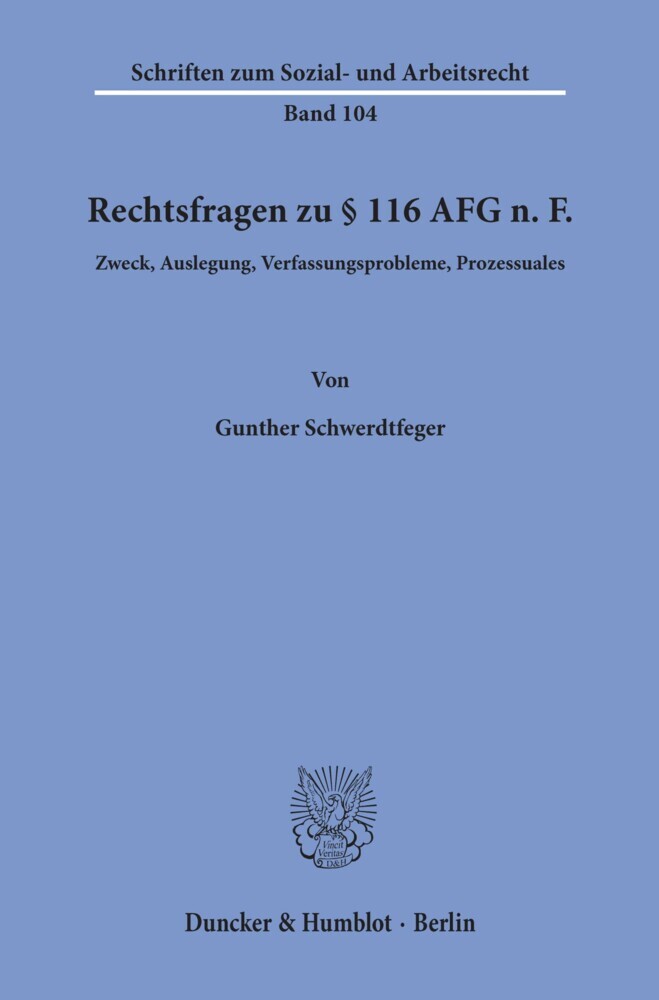 Rechtsfragen zu § 116 AFG n. F.