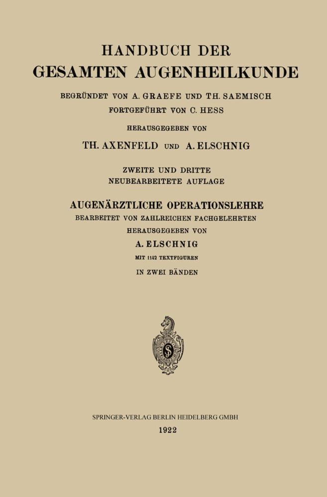 Augenärztliche Operationslehre, 4 Teile