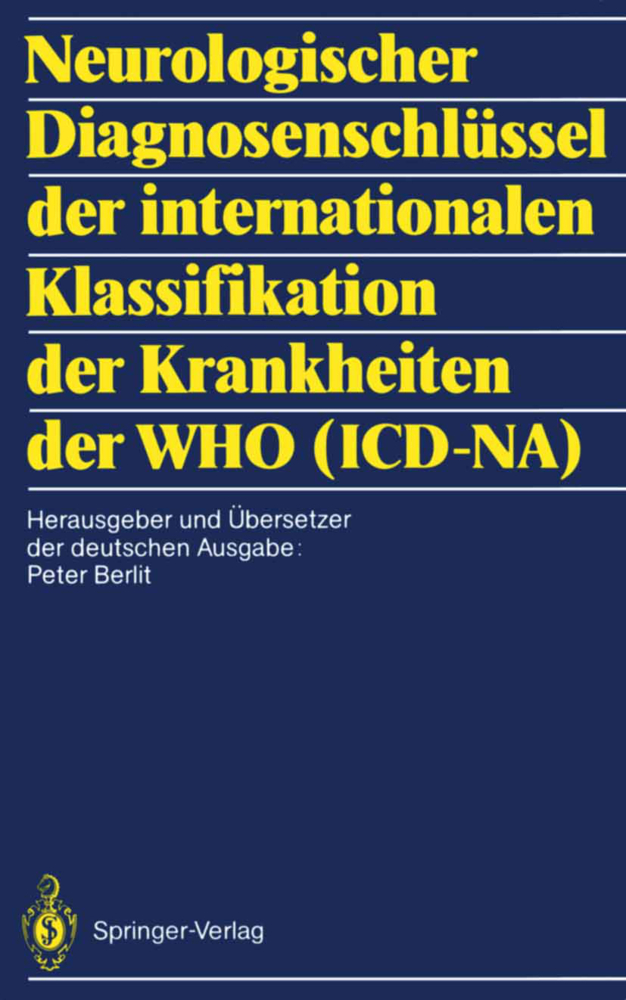 Neurologischer Diagnosenschlüssel der internationalen Klassifikation der Krankheiten der WHO (ICD-NA)