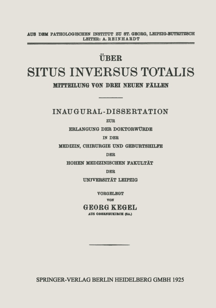 Über Situs Inversus Totalis