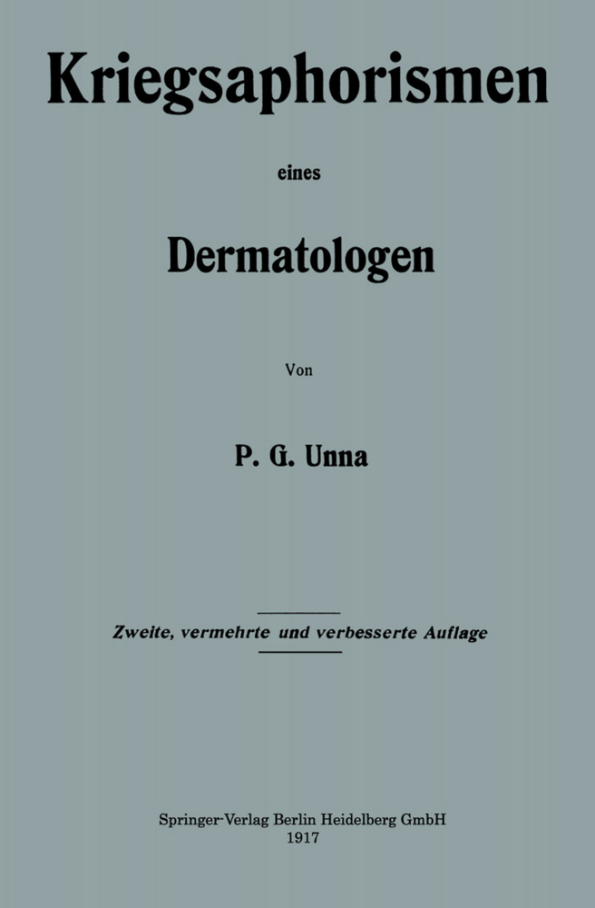 Kriegsaphorismen eines Dermatologen