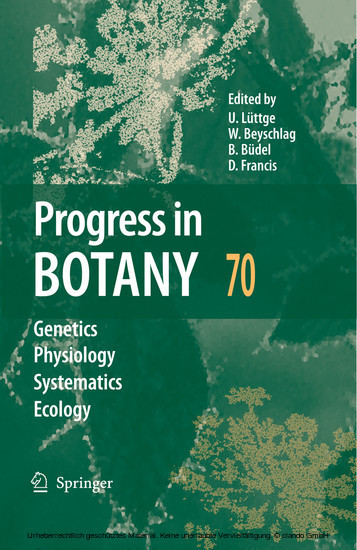 Progress in Botany 70. Vol.70