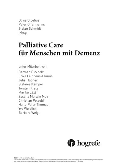 Palliative Care für Menschen mit Demenz