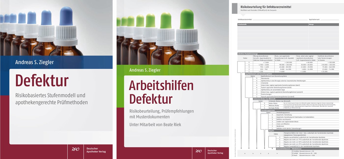 Defektur und Arbeitshilfen Defektur mit Risikobeurteilungs-Block