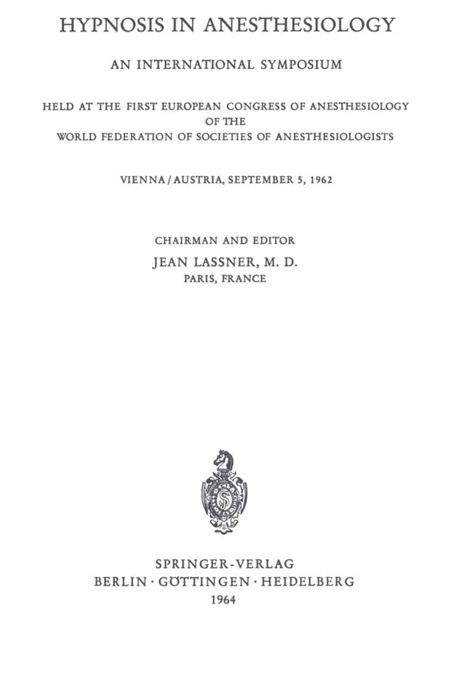 Hypnosis in Anaesthesiology