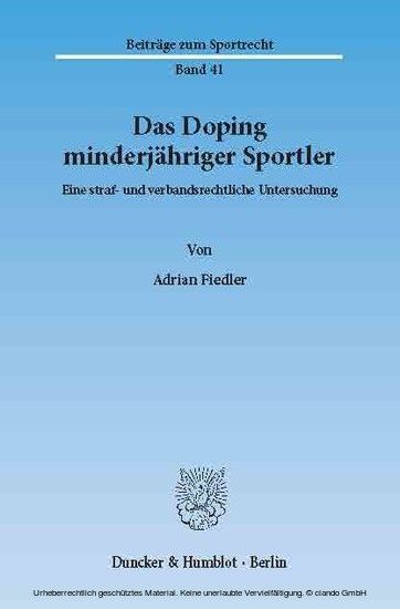 Das Doping minderjähriger Sportler.