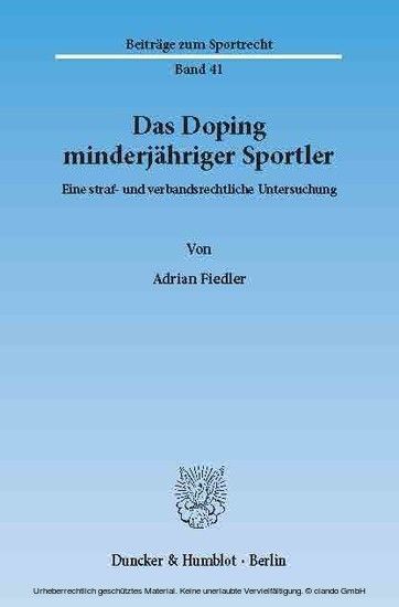 Das Doping minderjähriger Sportler.