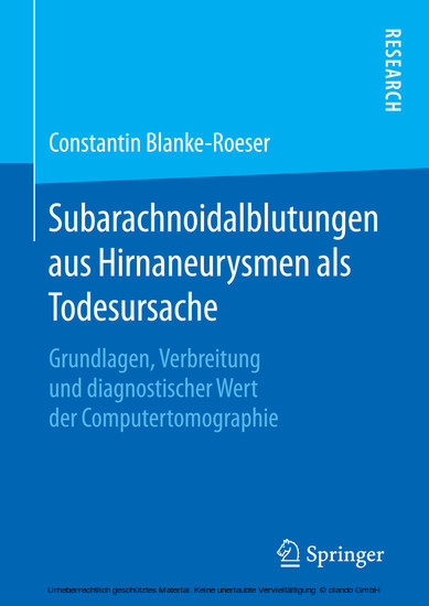 Subarachnoidalblutungen aus Hirnaneurysmen als Todesursache