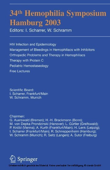 34th Hemophilia Symposium Hamburg 2003