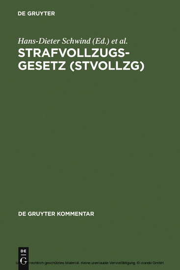 Strafvollzugsgesetz (StVollzG)