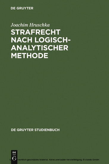 Strafrecht nach logisch-analytischer Methode