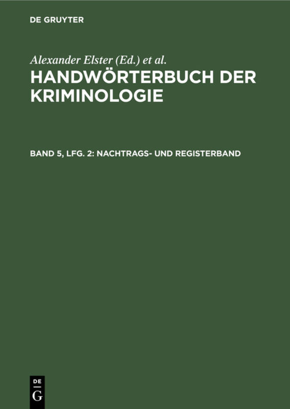 Nachtrags- und Registerband