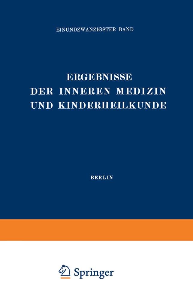 Ergebnisse der Inneren Medizin und Kinderheilkunde