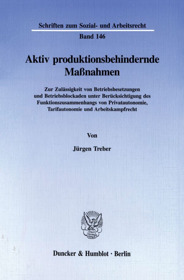 Aktiv produktionsbehindernde Maßnahmen.