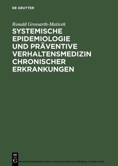 Systemische Epidemiologie und präventive Verhaltensmedizin chronischer Erkrankungen