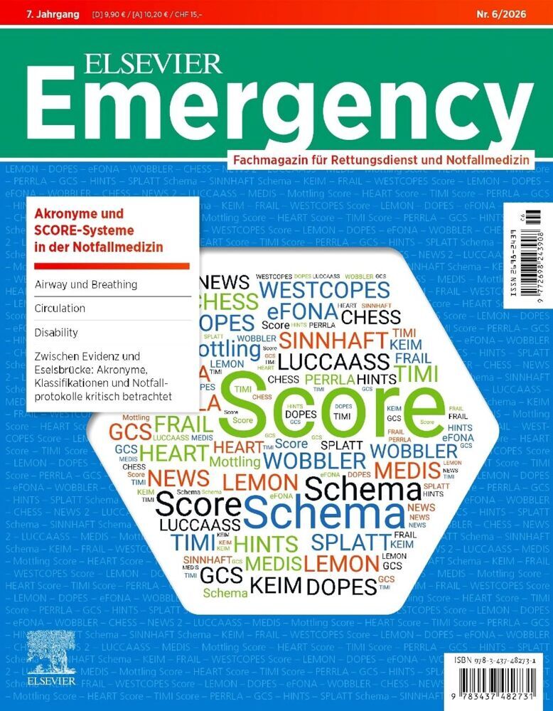 ELSEVIER Emergency. Akronyme und SCORE-Systeme in der Notfallmedizin. 6/2026
