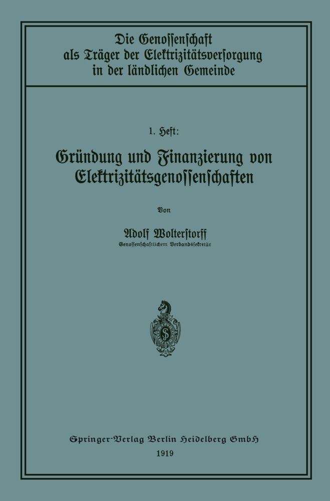 Gründung und Finanzierung von Elektrizitätsgenossenschaften
