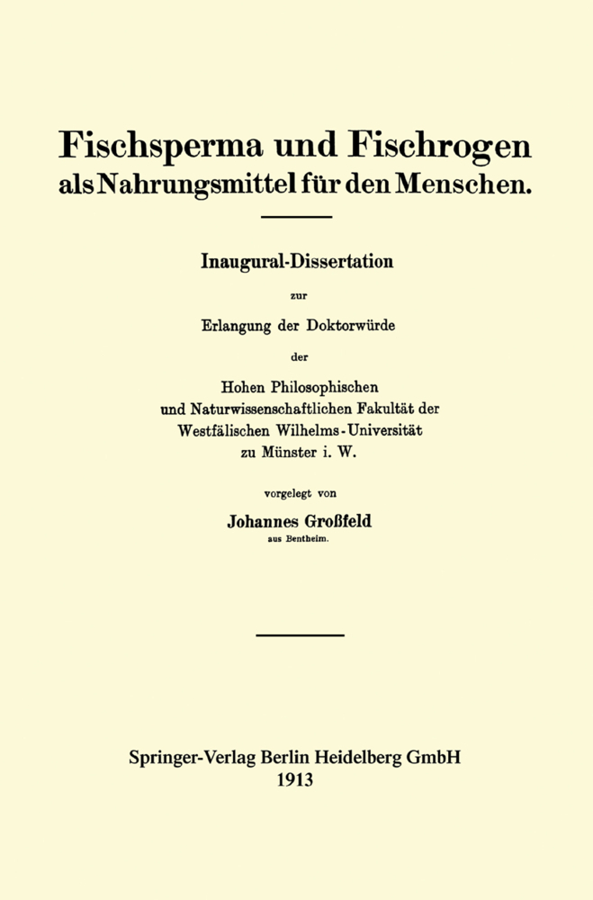 Fischsperma und Fischrogen als Nahrungsmittel für den Menschen