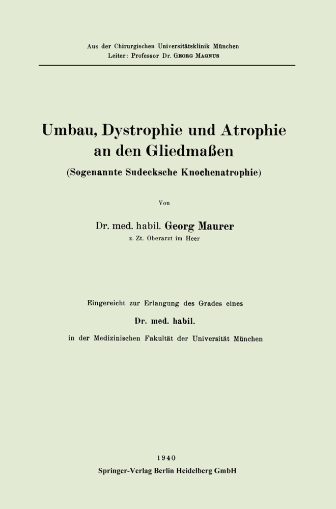 Umbau, Dystrophie und Atrophie an den Gliedmaßen