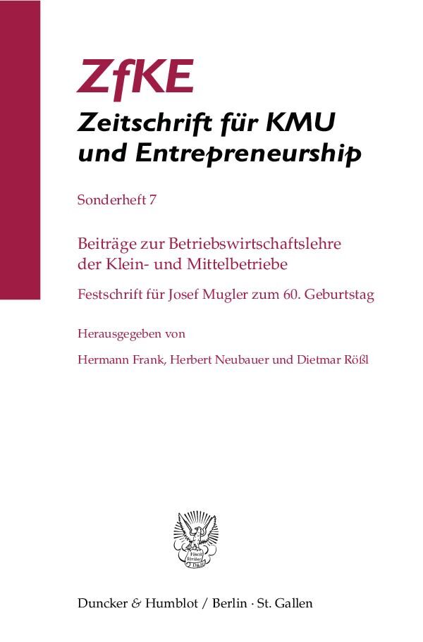 Beiträge zur Betriebswirtschaftslehre der Klein- und Mittelbetriebe.