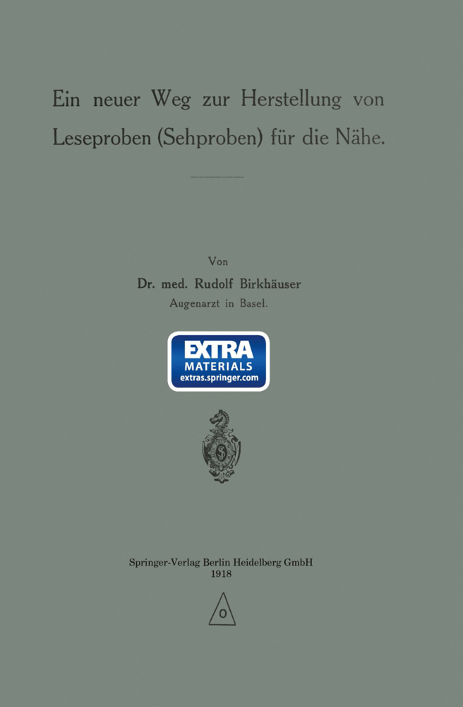 Ein neuer Weg zur Herstellung von Leseproben (Sehproben) für die Nähe