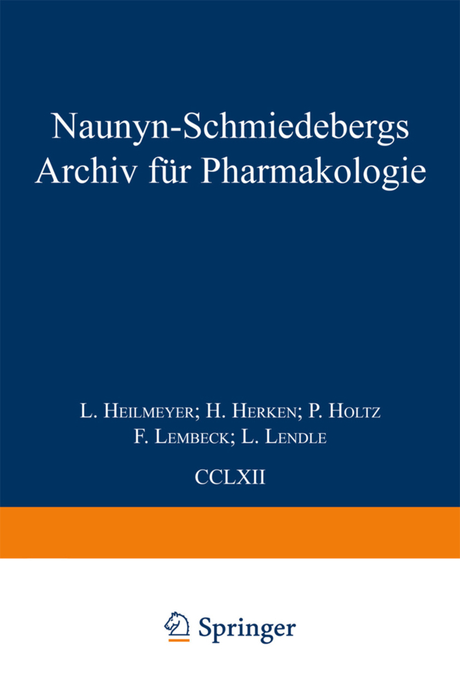Naunyn Schmiedebergs Archiv für Pharmakologie, 4 Teile