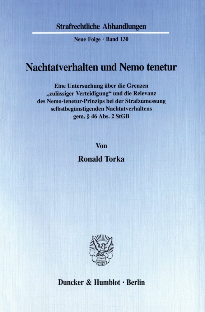 Nachtatverhalten und Nemo tenetur.