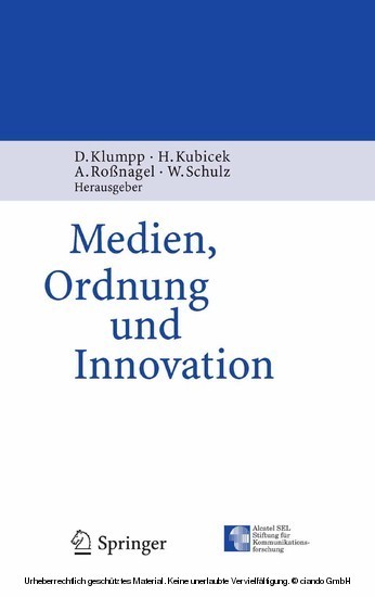 Medien, Ordnung und Innovation