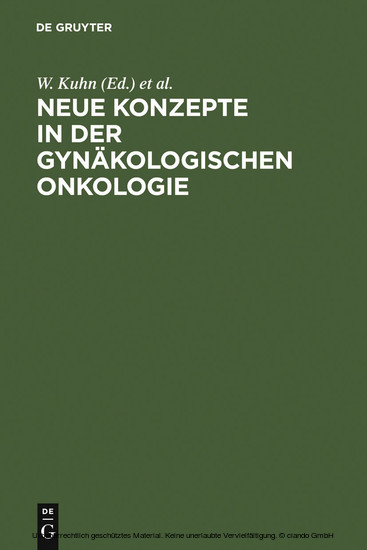 Neue Konzepte in der gynäkologischen Onkologie