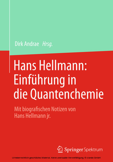 Hans Hellmann: Einführung in die Quantenchemie