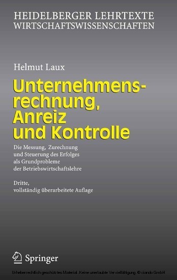 Unternehmensrechnung, Anreiz und Kontrolle