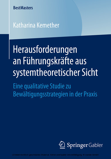 Herausforderungen an Führungskräfte aus systemtheoretischer Sicht