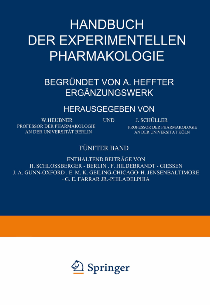 Handbuch der Experimentellen Pharmakologie - Ergänzungswerk