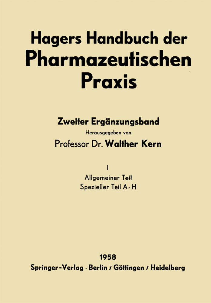 Hagers Handbuch der Pharmazeutischen Praxis