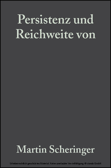 Persistenz und Reichweite von Umweltchemikalien