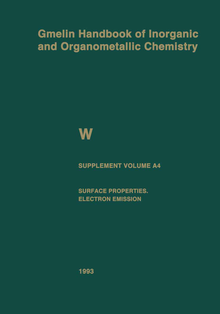 Supplement Volume A4. Surface Properties. Electron Emission
