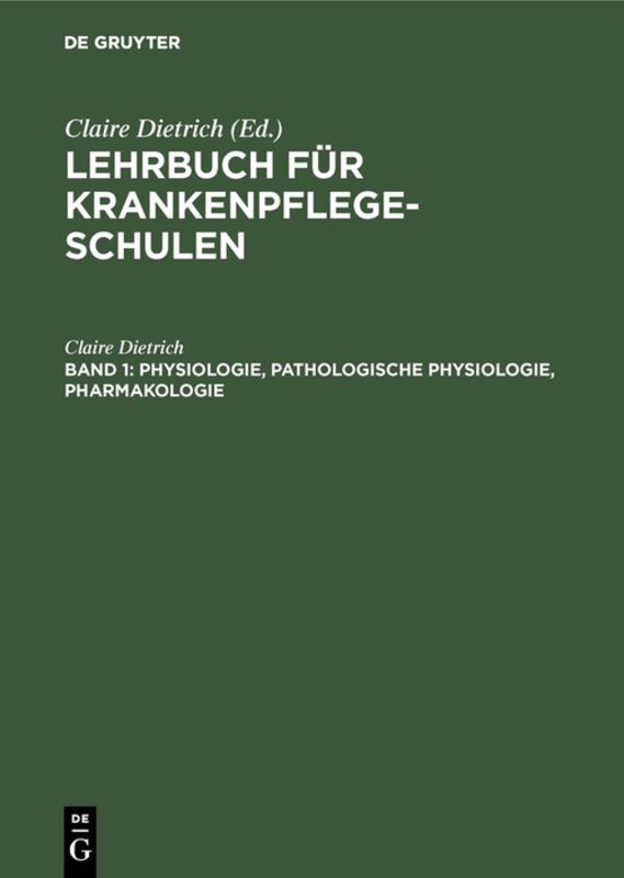 Physiologie, pathologische Physiologie, Pharmakologie