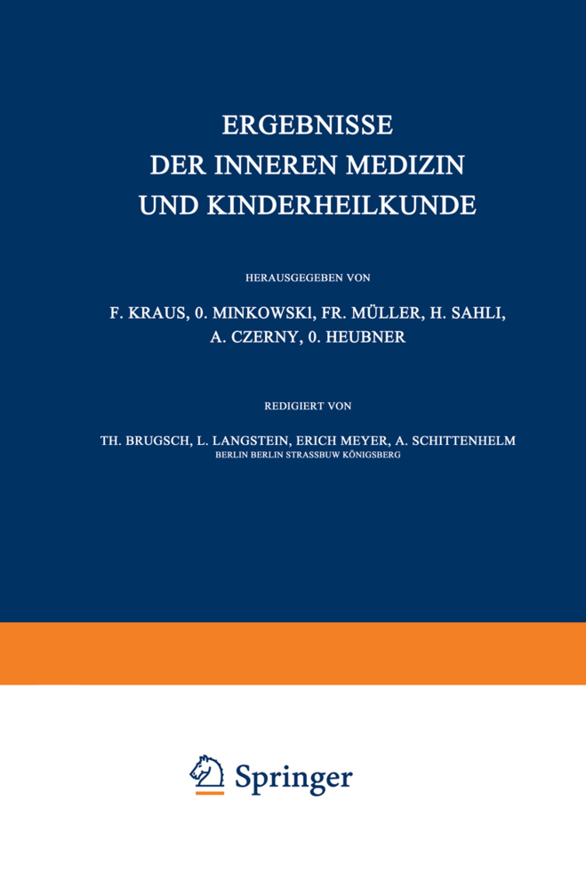 Ergebnisse der inneren Medizin und Kinderheilkunde, 2 Teile