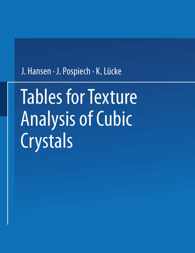 Tables for Texture Analysis of Cubic Crystals